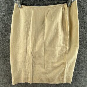 VTG KATHARINE HAMNETT London Ivory Skirt Italy Made Size 42 Cotton Woven Women